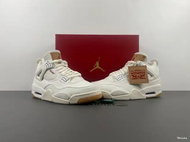 Reps TBK AO2571-100 x 'White' Jordan 4 Levi's Air 0417